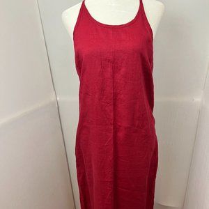 GAP 100% Linen Red Sleeveless Maxi Dress with Racerback Size M